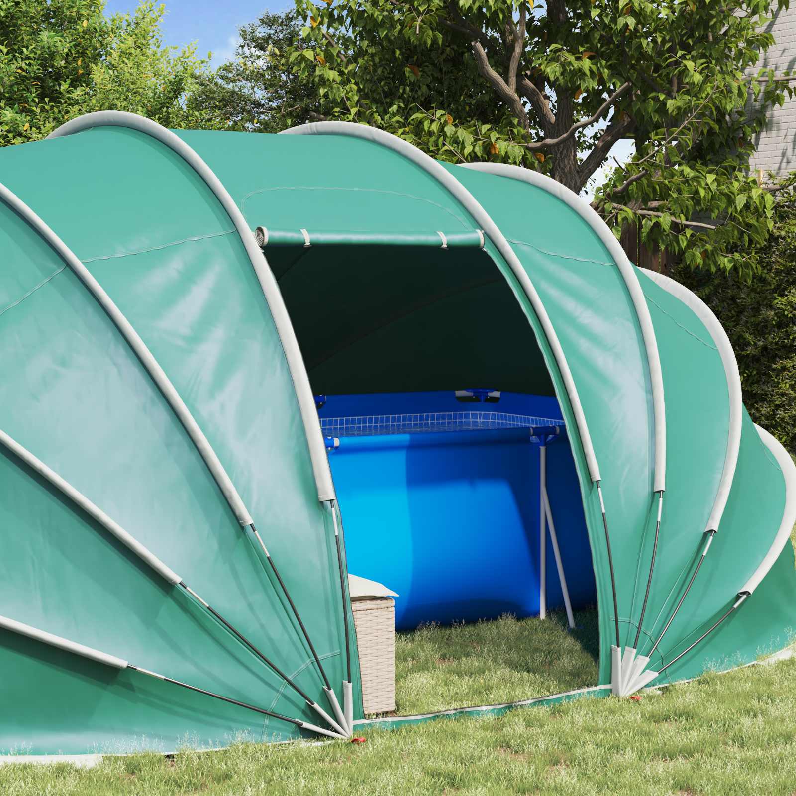 Poolzelt Kuppel 538 x 440 x 204 cm Azure Blau
