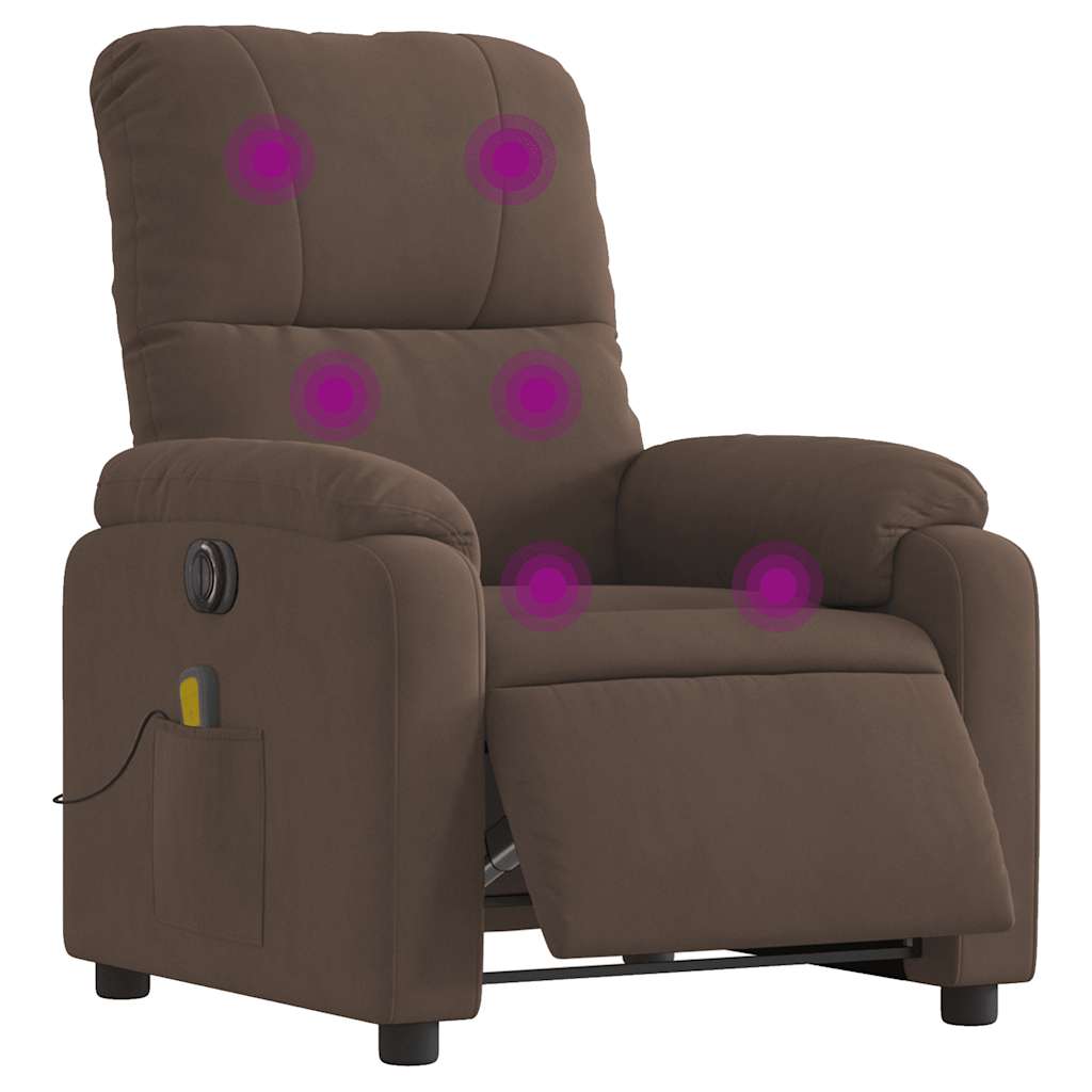 Relaxsessel Elektrisch Braun Mikrofasergewebe