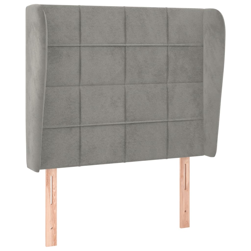 Kopfteil mit Ohren Dunkelblau 93x23x78/88 cm Samt