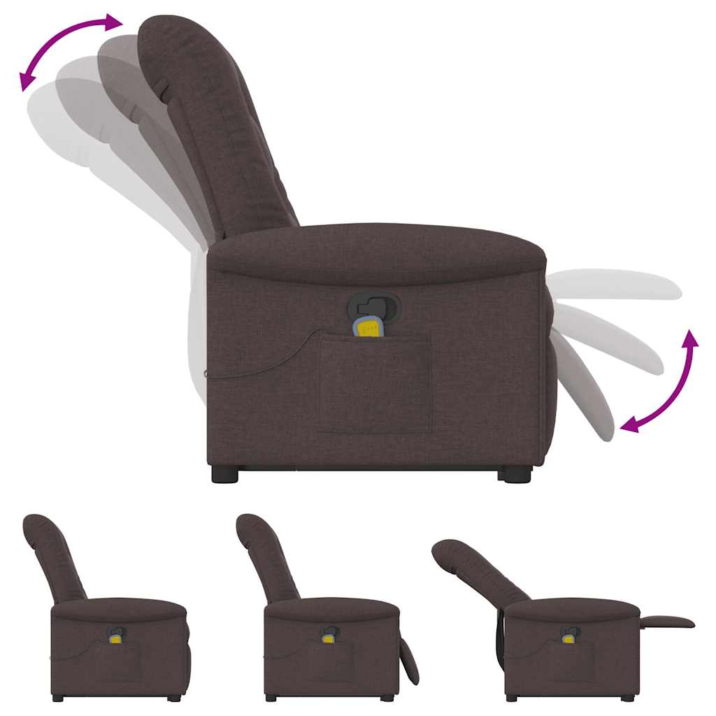 Massagesessel mit Aufstehhilfe Hellgrau Stoff