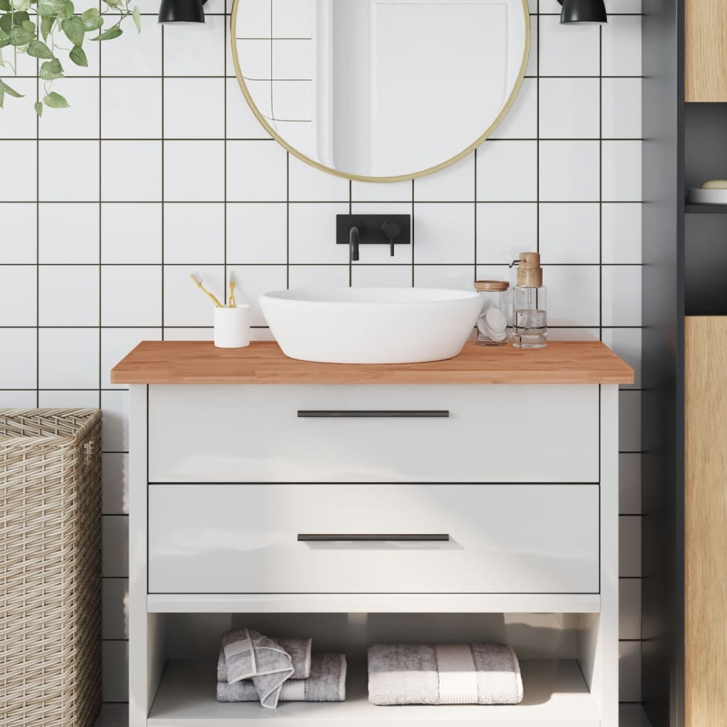 Waschtischplatte 80x40x1,5 cm Massivholz Buche