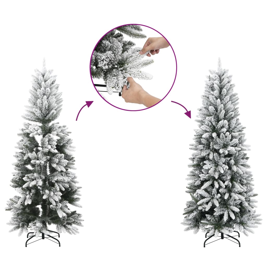 Künstlicher Weihnachtsbaum mit 150 LEDs mit Ständer Weiß 120 cm