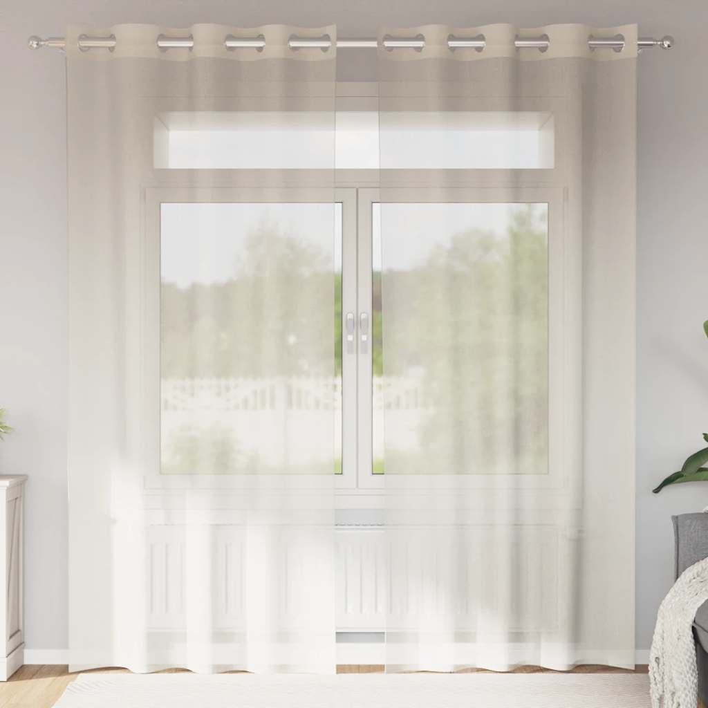Voile Vorhänge mit Ösen 2 Stk. Apfelgrün 140x140 cm