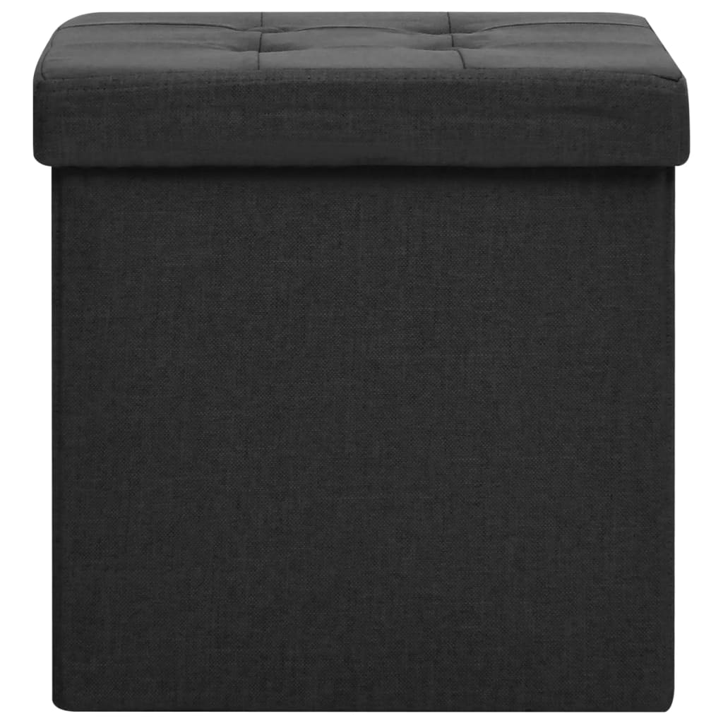 Hocker mit Stauraum Cremeweiß Leinenoptik