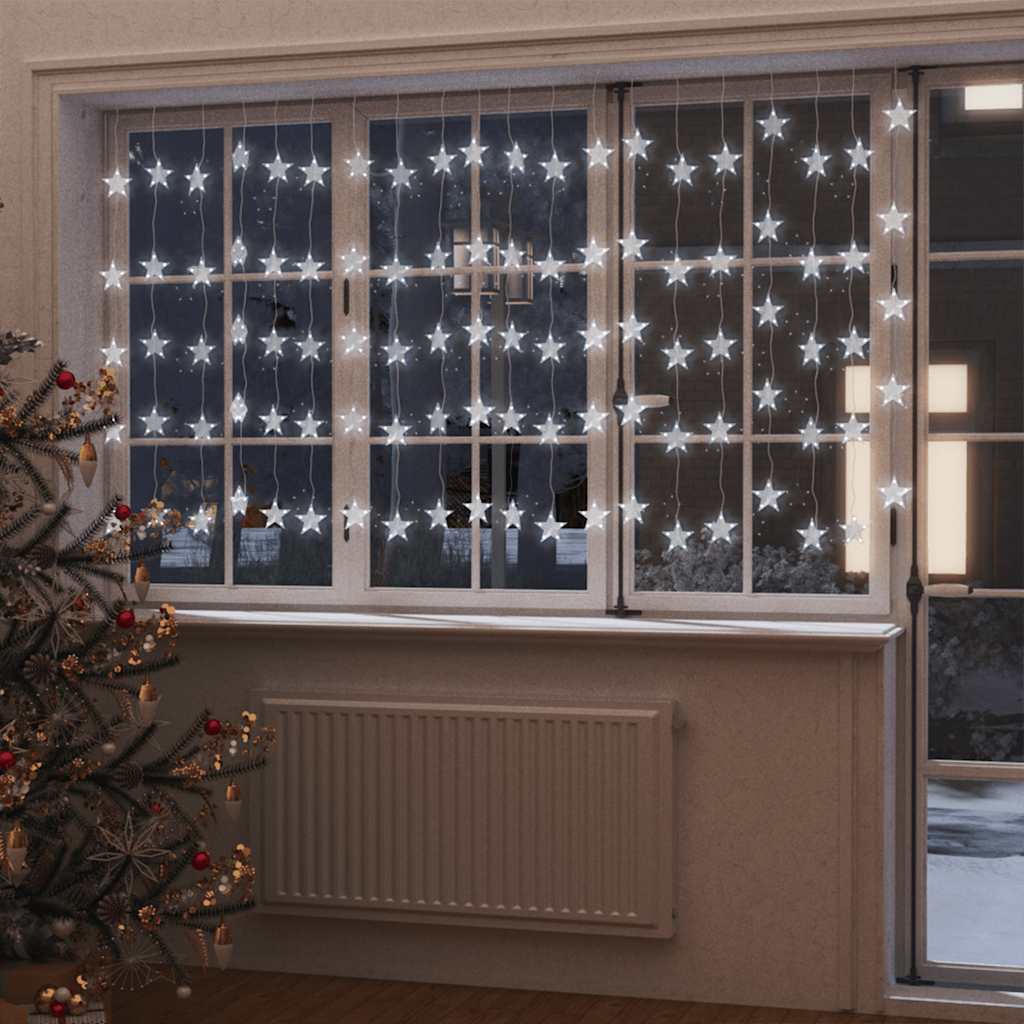 LED Sternenvorhang Lichterkette 200 LED Kaltweiß 8 Funktionen