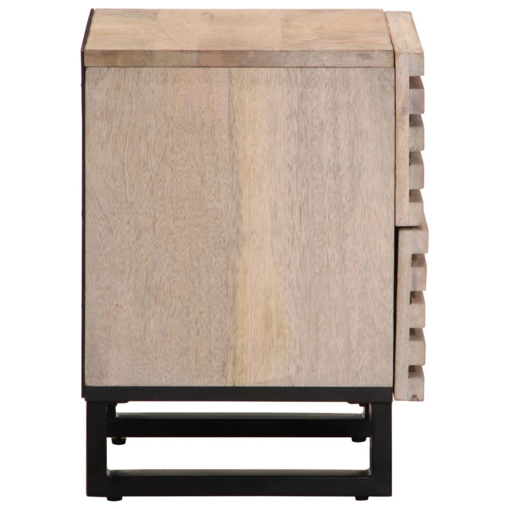 Nachttisch 40x34x46 cm Raues Mangoholz
