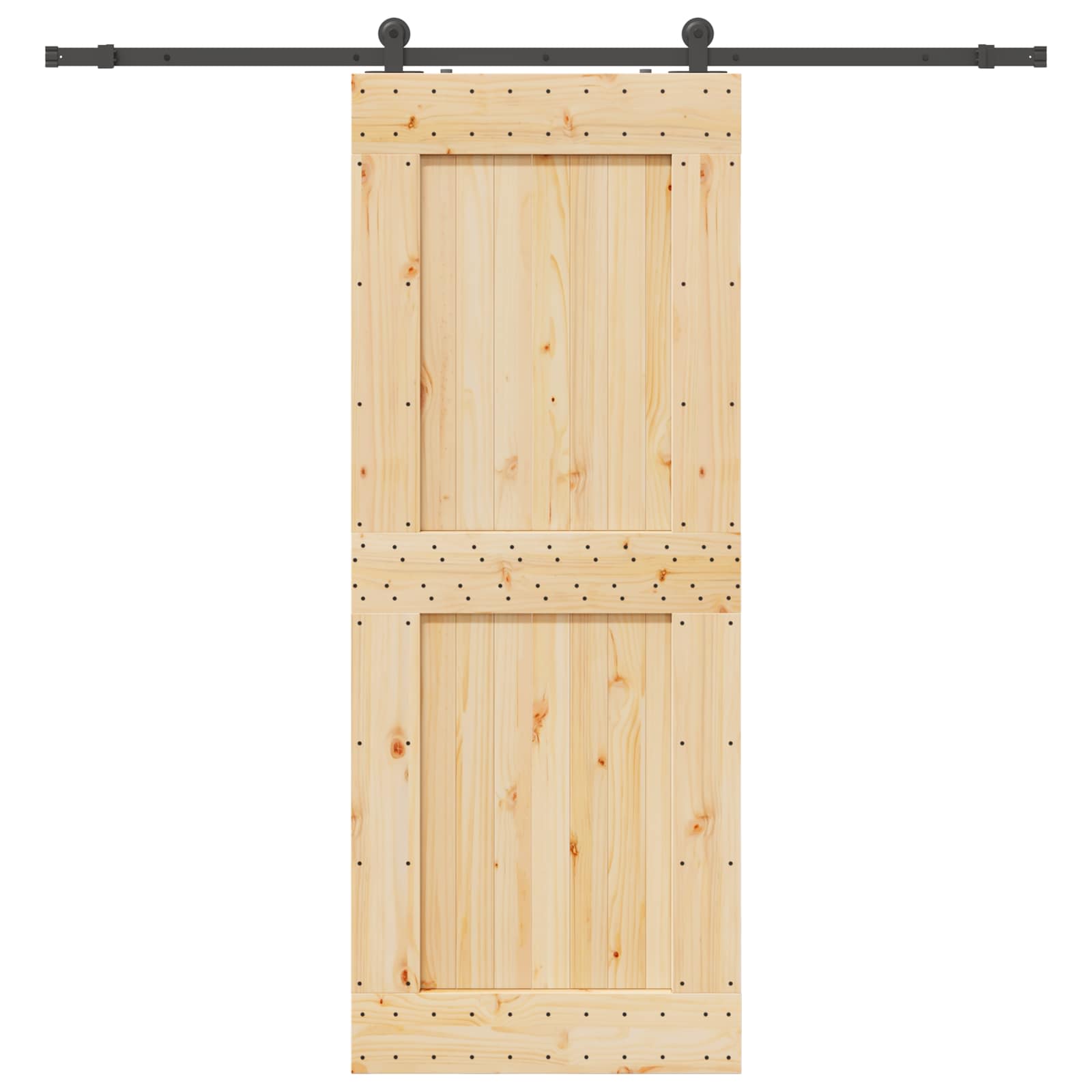 Schiebetür NARVIK Natürlich und Schwarz 70 x 210 cm (213,5 cm)