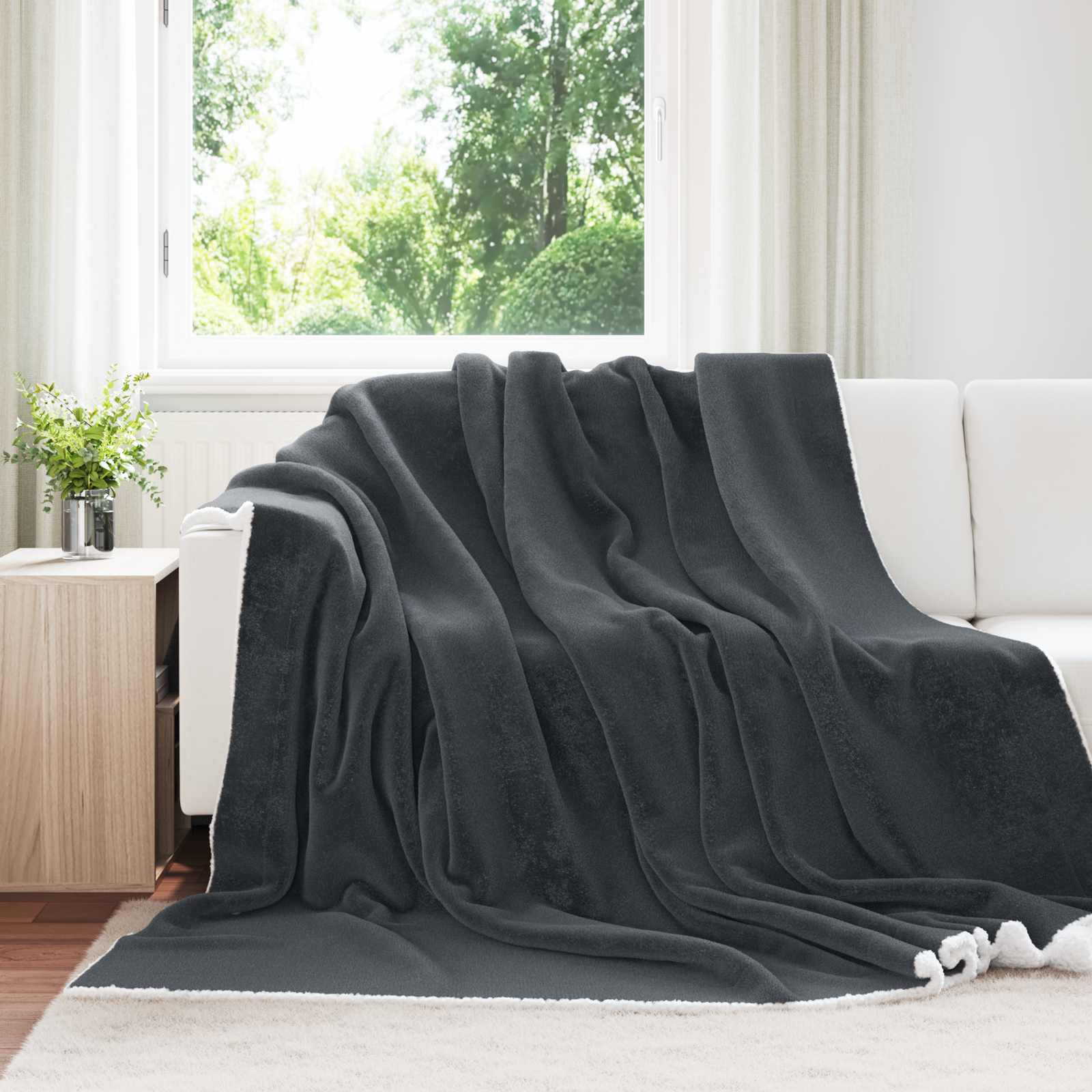 Überwurfdecke Beige 130 x 150 cm Fleece
