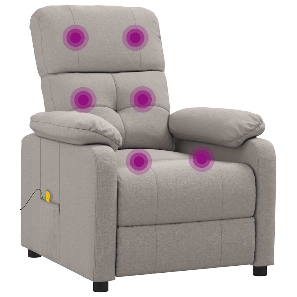 Massagesessel Hellgrau Stoff