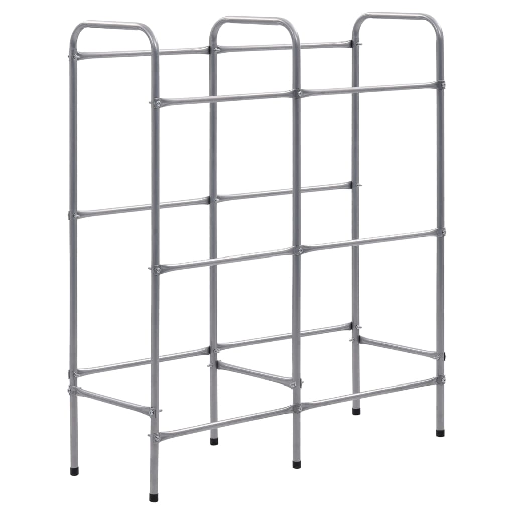 Kistenregal für 3 Kisten Silbern 50x33x116 cm Stahl