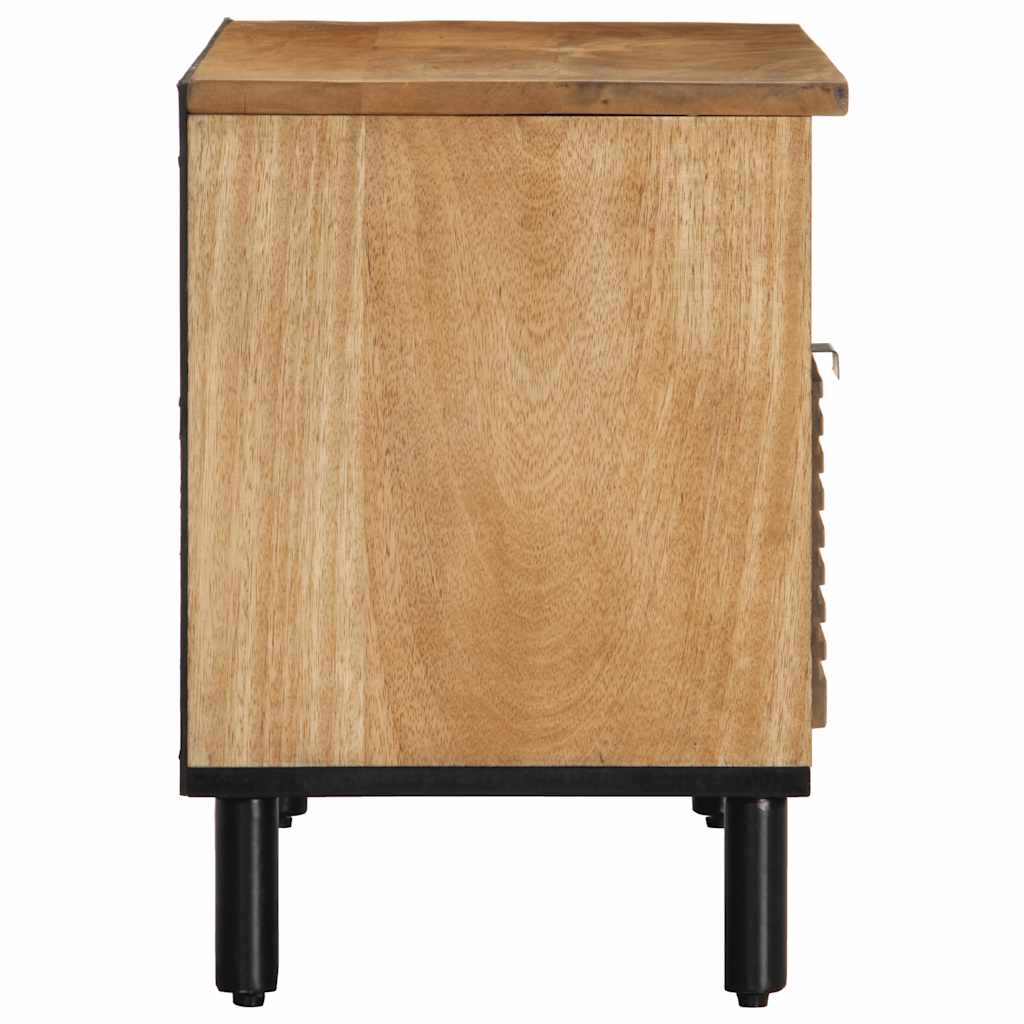 TV-Schränk mit Regal Braun 80 x 33 x 46 cm Massivholz Mango