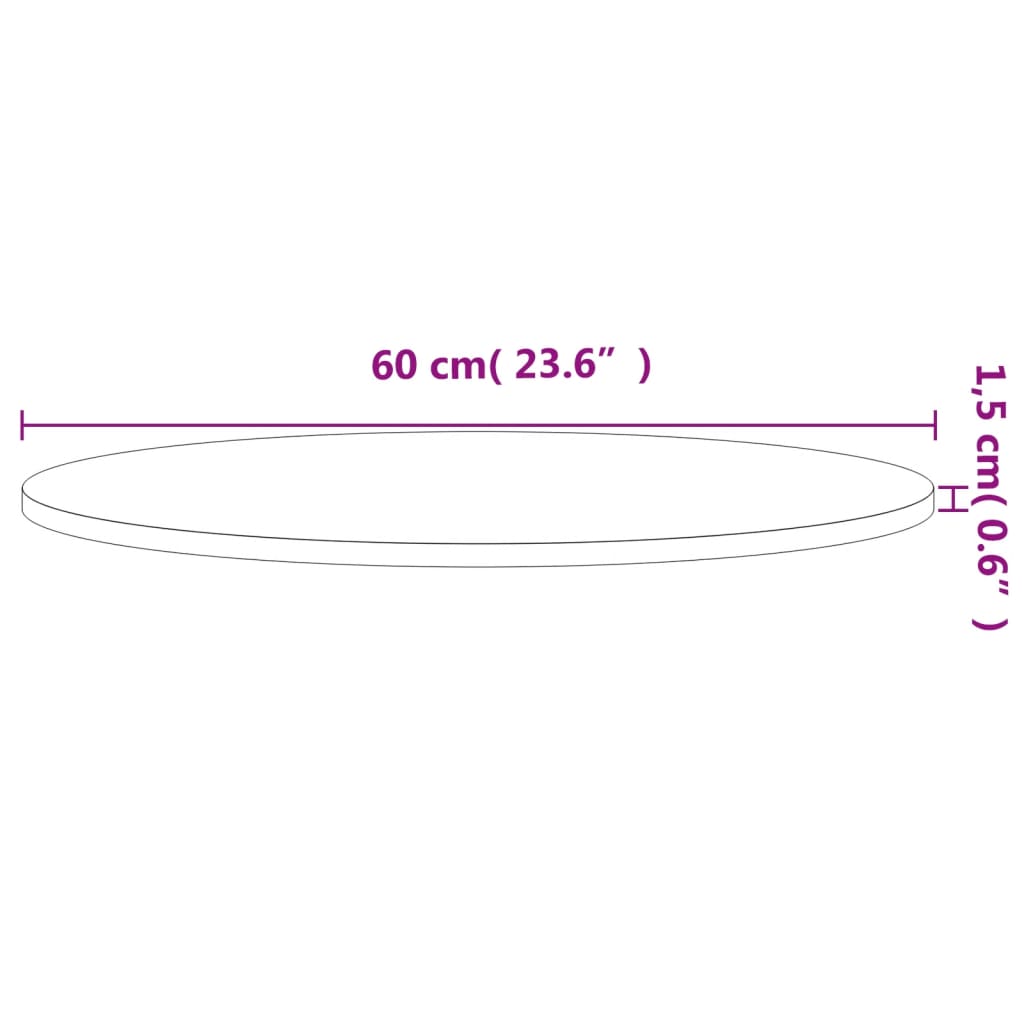 Tischplatte Ø30x1,5 cm Rund Massivholz Buche