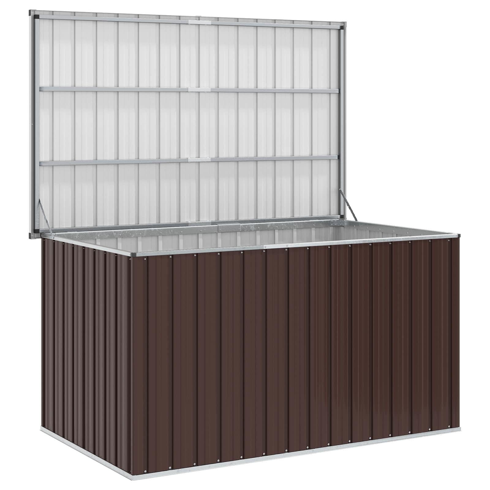 Außenlagerbox Holz 109 x 67 x 65 cm Verzinkter Stahl