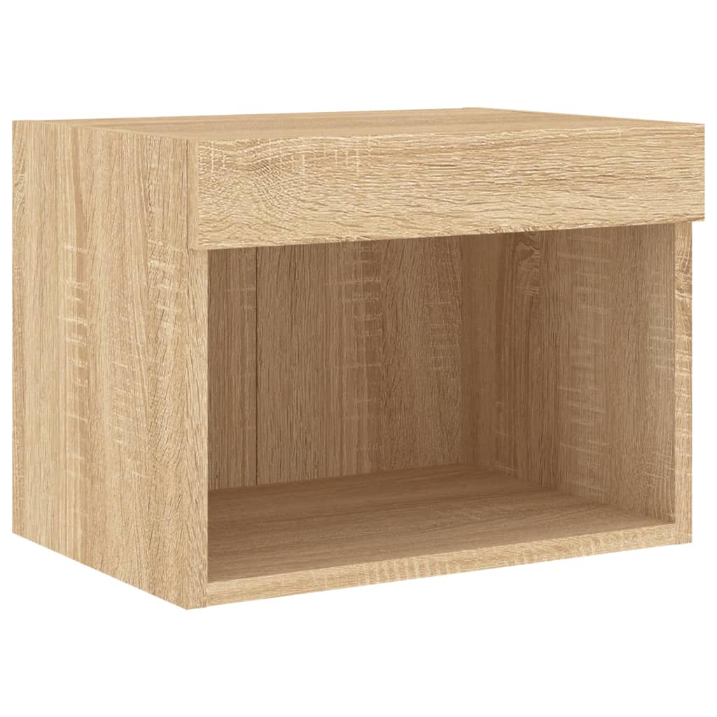 5-tlg. Wohnwand mit LED-Beleuchtung Weiß Holzwerkstoff