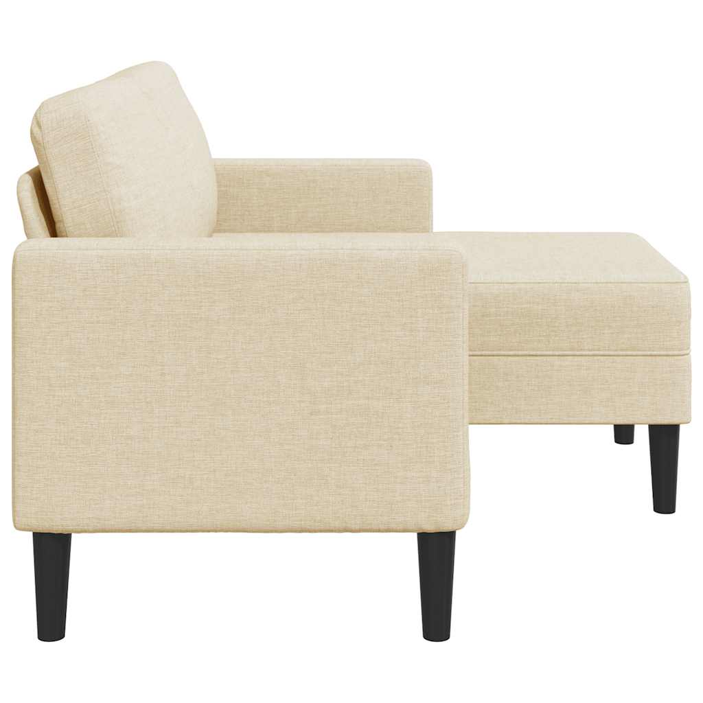 2-Sitzer-Sofa mit Chaiselongue L-Form Hellgrau 125 cm Stoff