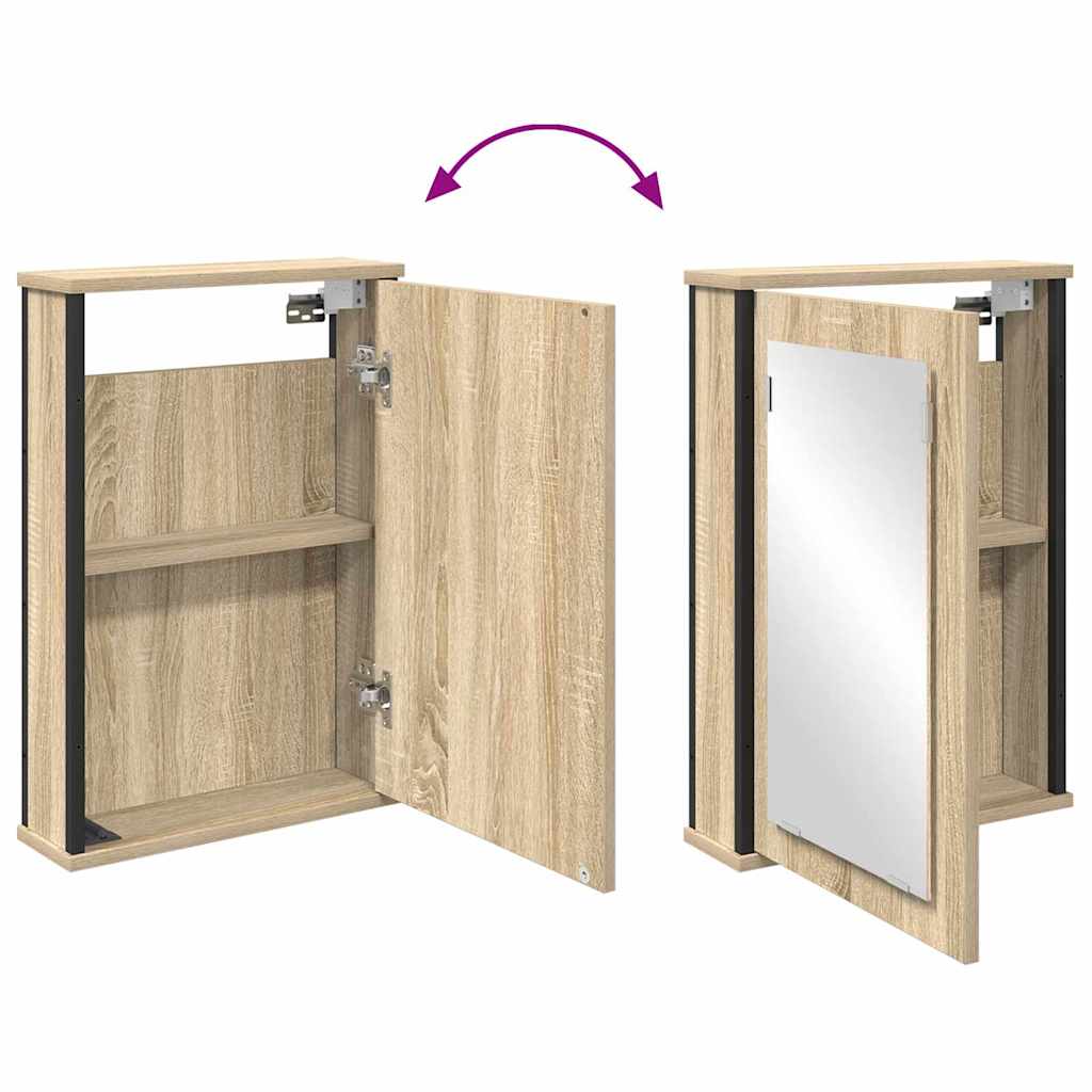 3-tlg. Badmöbel-Set Räuchereiche Holzwerkstoff