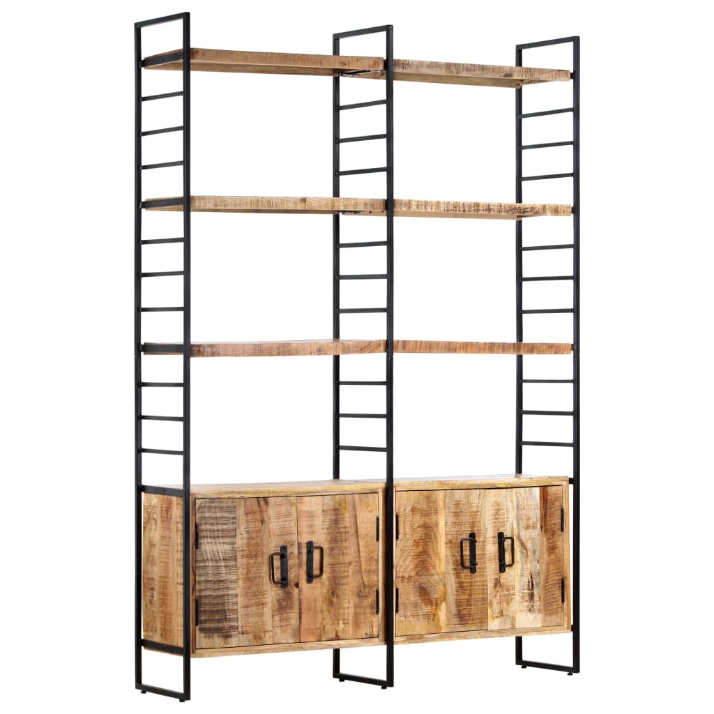 Bücherregal 4 Ebenen 124x30x180 cm Altholz Massiv