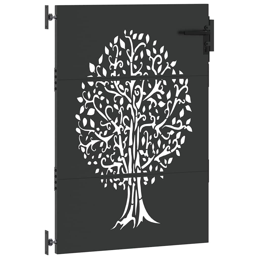 Gartentor 85x75 cm Cortenstahl Baum-Design