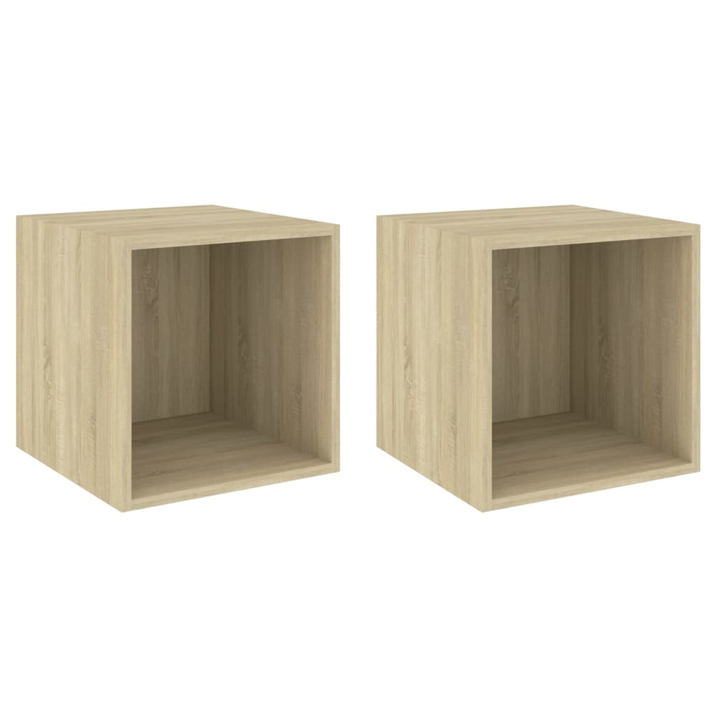 Wandschränke 2 Stk. Weiß 37x37x37 cm Holzwerkstoff