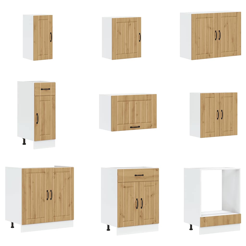 14-tlg. Küchenschrank-Set Lucca Weiß Holzwerkstoff