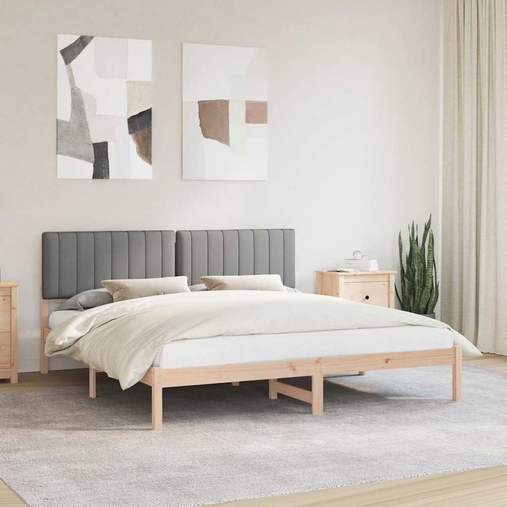Bettgestell mit gepolstertem Kopfteil Hellgrau 200 x 200 cm