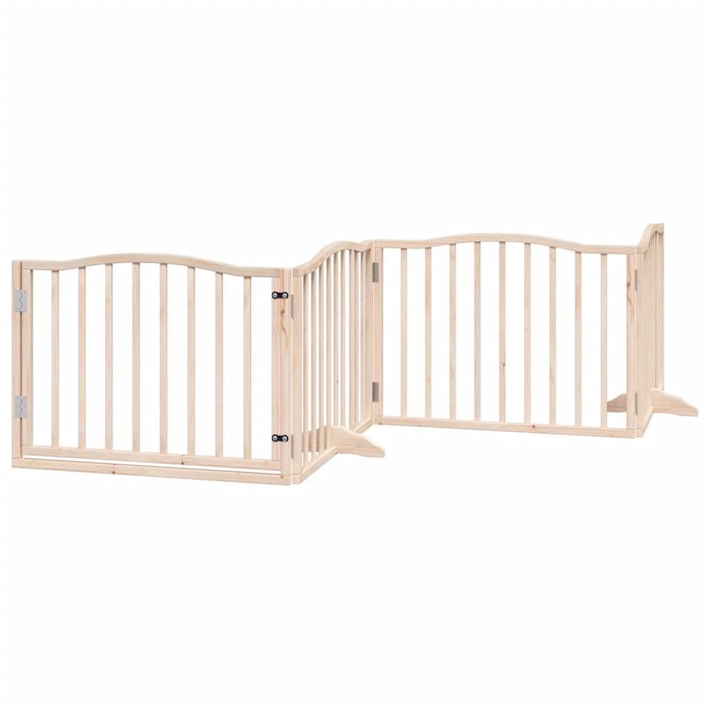 3-tlg. Hundetor Faltbar 150 cm Pappelholz