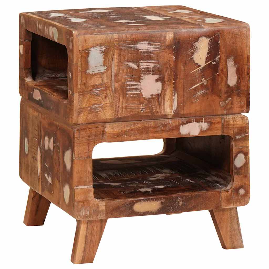 Beistelltisch mit Regal Braun 40 x 40 x 49 cm Massivholz Mango