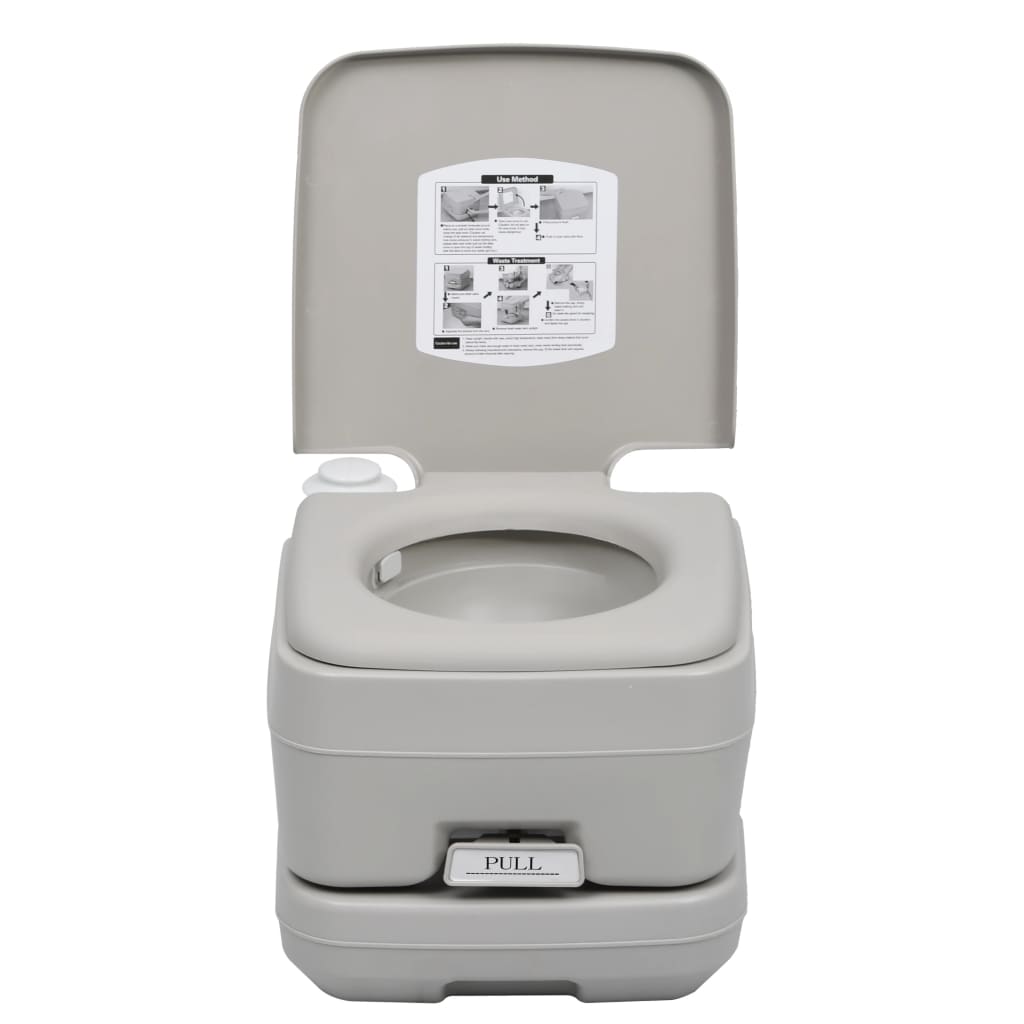 Camping-Toilette Grau und Weiß 41,5 x 36,5 x 30 cm Polyethylen