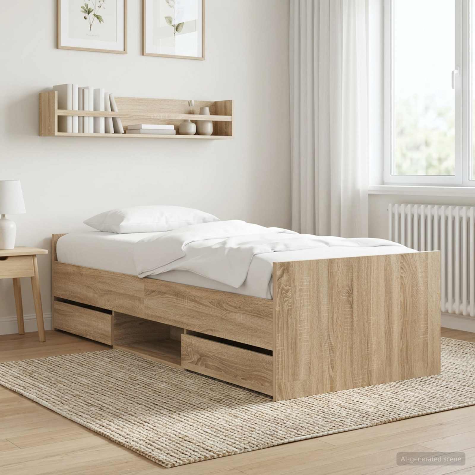 Bettgestell mit Kopf- und Fußteil Weiß 100x200 cm