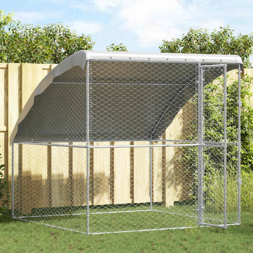 Hundekäfig 2 pcs Silber 4 x 2 x 2 m Verzinkter Stahl