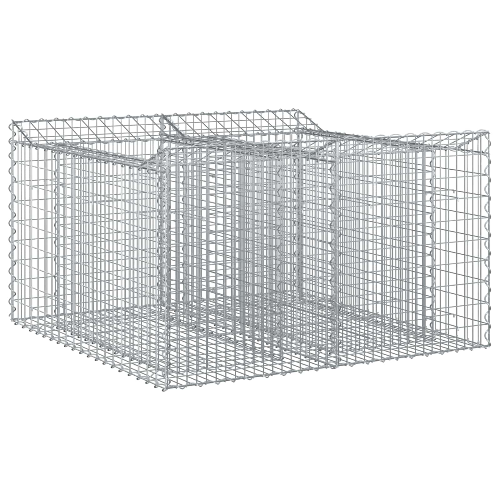 Gabionen-Hochbeet 2 pcs Silber