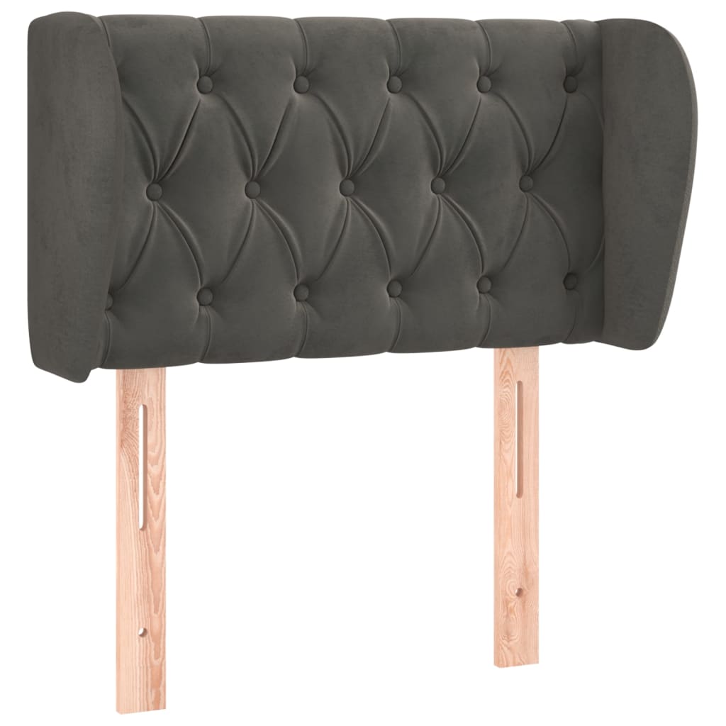 Kopfteil mit Ohren Dunkelblau 93x23x78/88 cm Samt