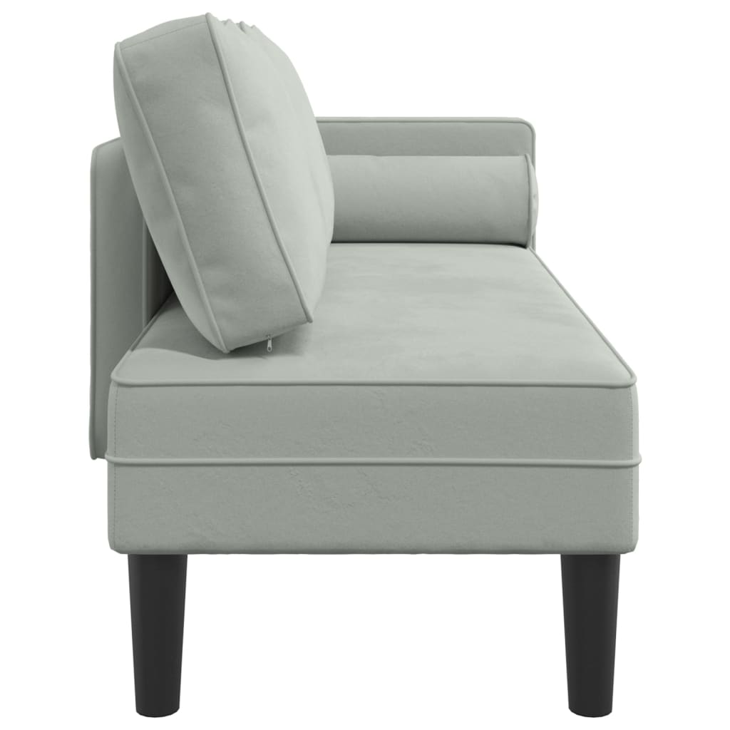 Chaiselongue mit Kissen Blau Samt