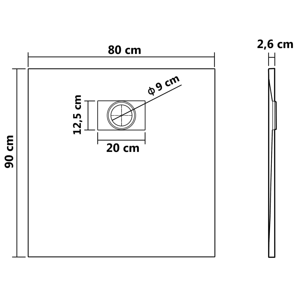 Duschwanne SMC Weiß 120×70 cm