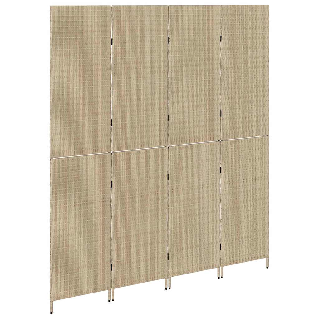 Raumteiler Schwarz 146 x 180 cm Poly-Rattan