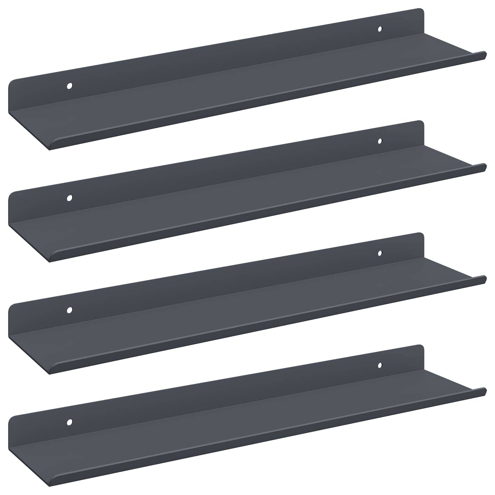 Schwebendes Regal 3 pcs Schwarz 40 x 9 x 2,5 cm Stahl