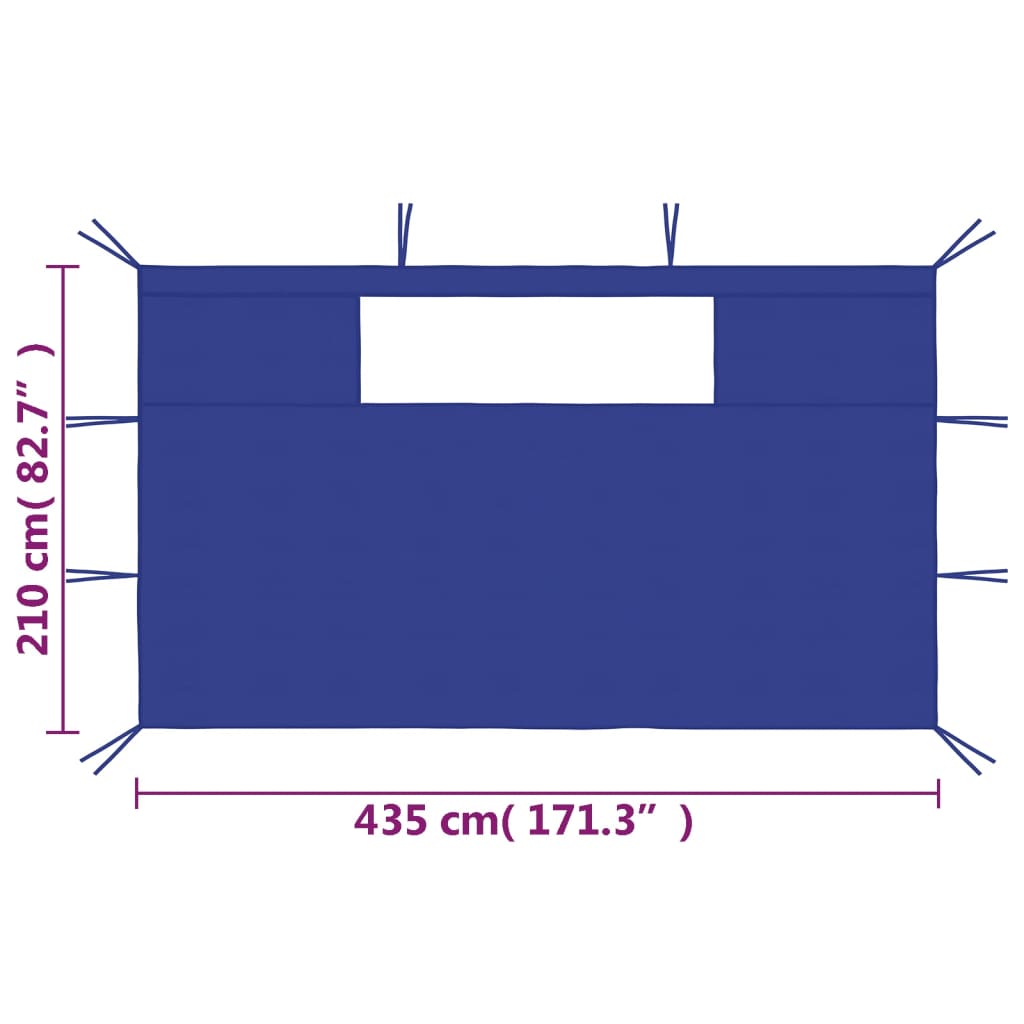 Pavillon-Seitenwände mit Fenstern 2 Stk. Creme