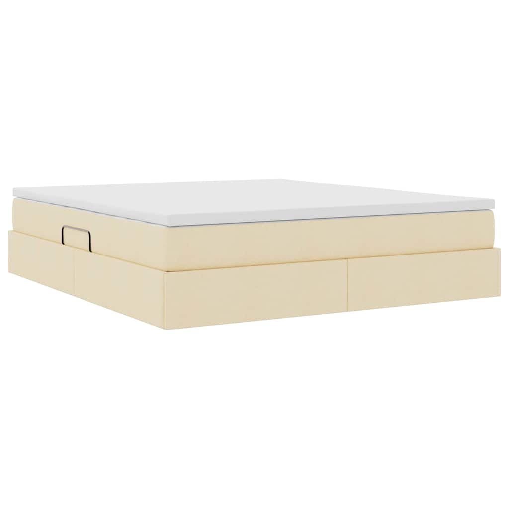 Aufbewahrungsbett mit Matratze Hellgrau 90 x 190 cm Polyester