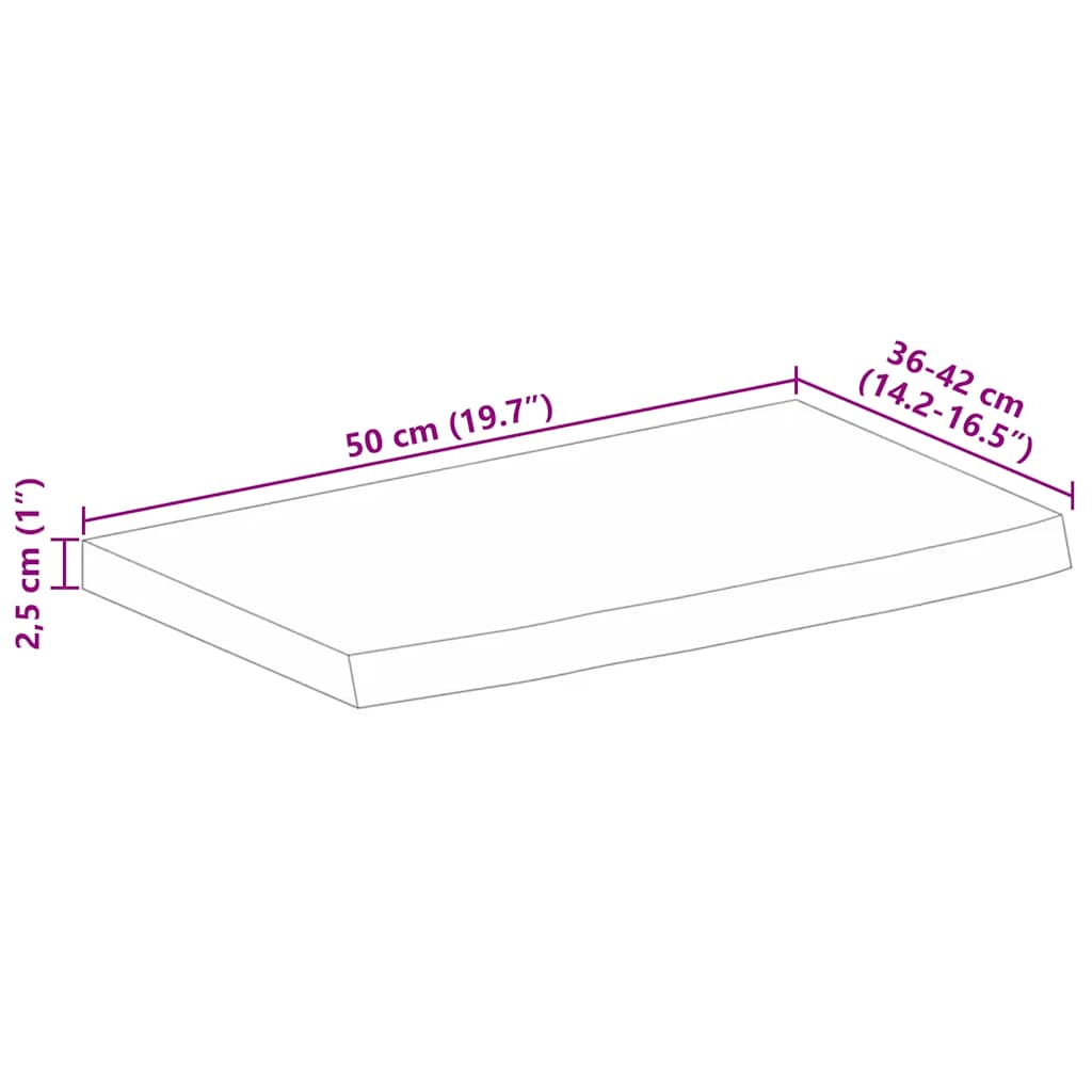 Wandregal 40x20x2,5 cm Rechteckig Massivholz Akazie Baumkante