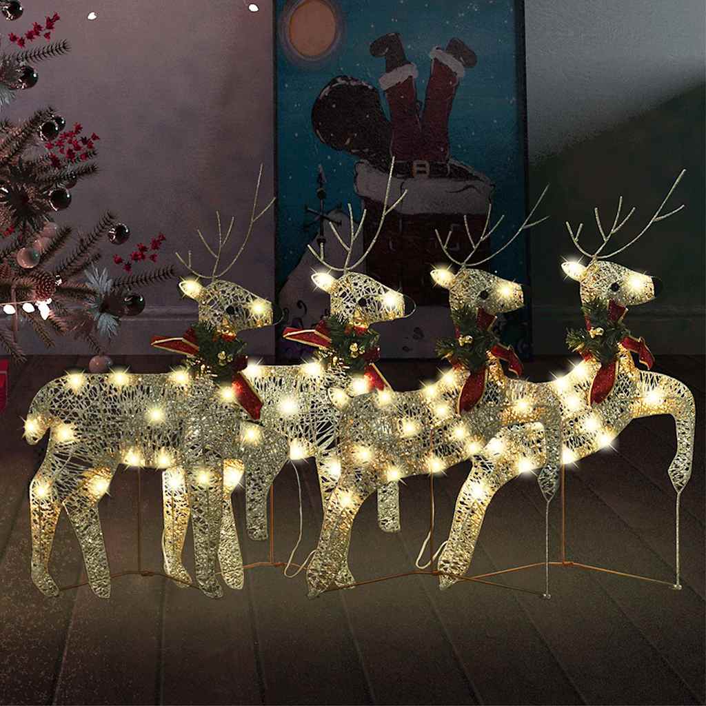 LED-Rentiere 2 Stk. Gold 40 LEDs
