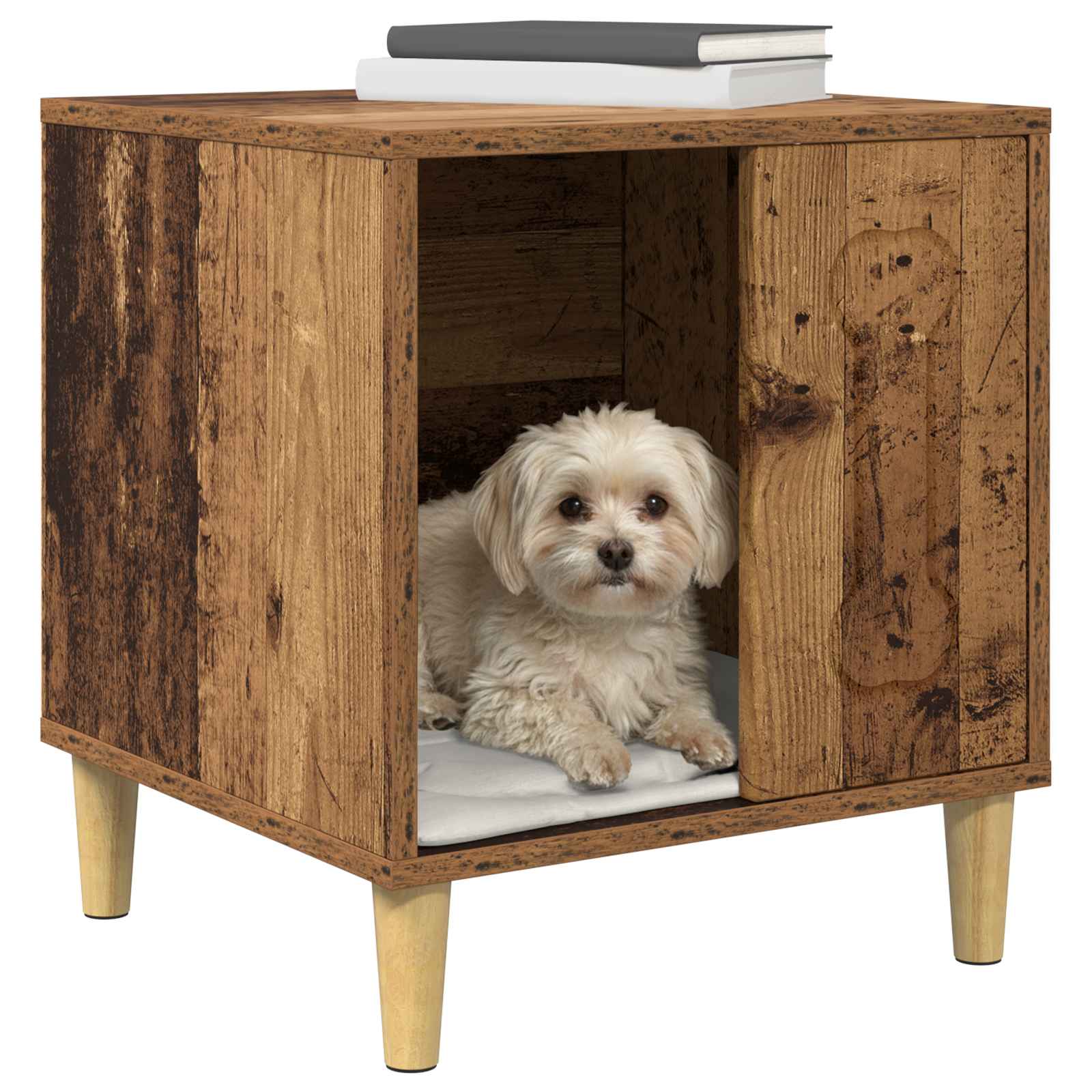 Hundehütte Weiß 44 x 42 x 49 cm Holzwerkstoff