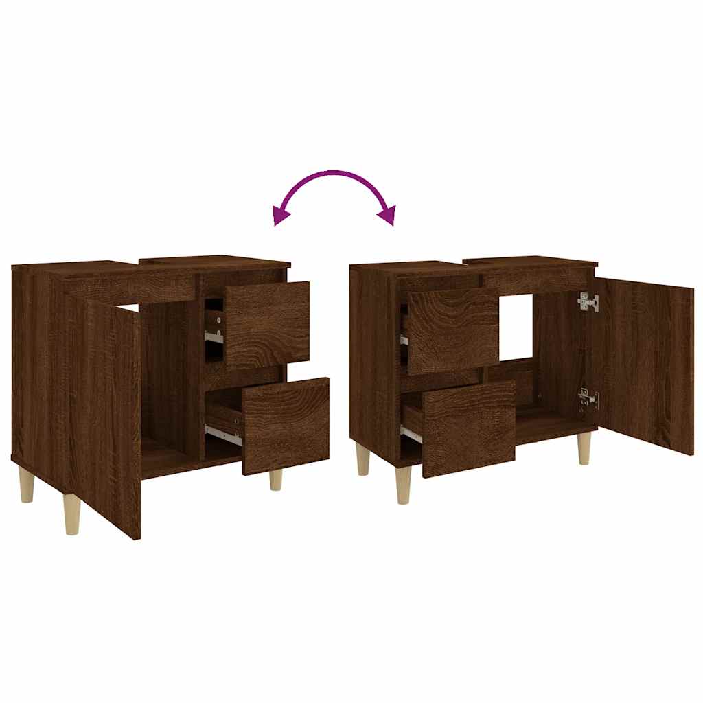 Badschrank Weiß 65x33x60 cm Holzwerkstoff
