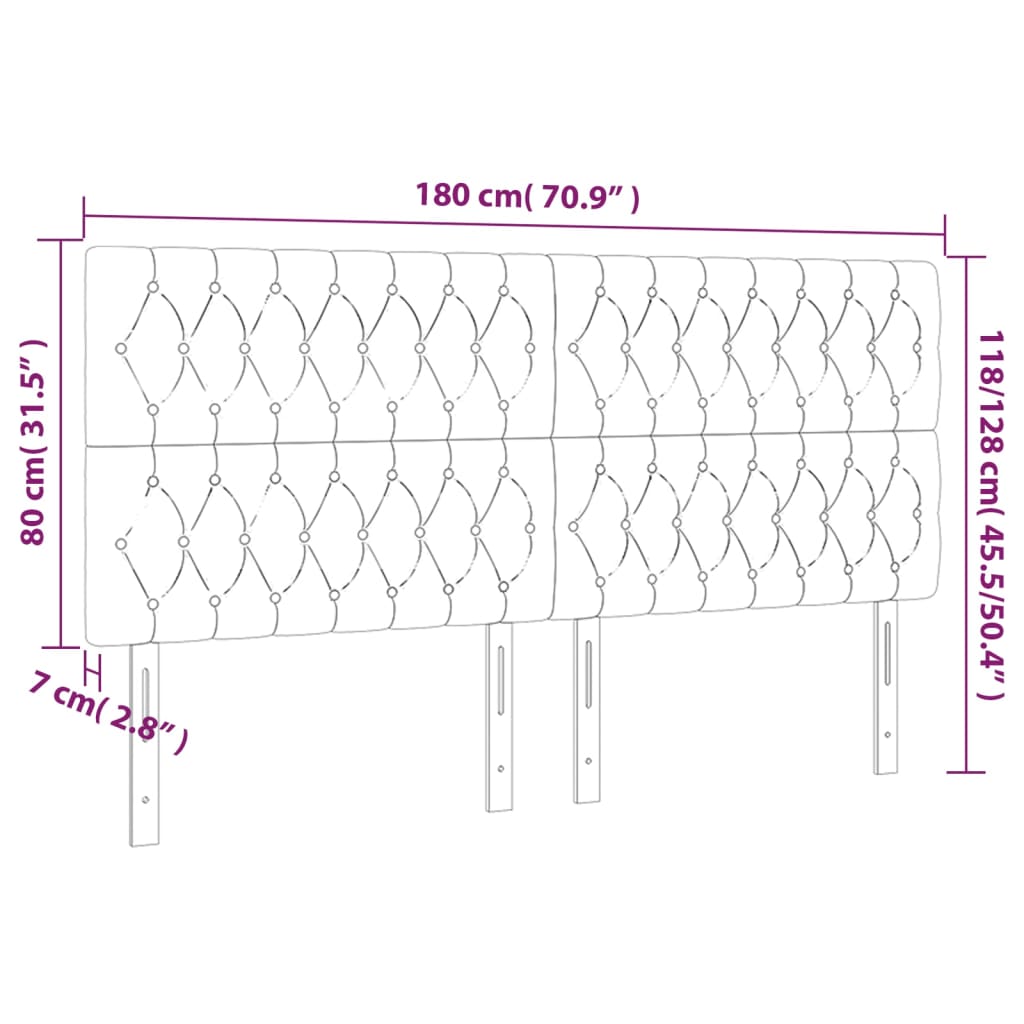 Kopfteil Hellgrau 80x7x118/128 cm Stoff