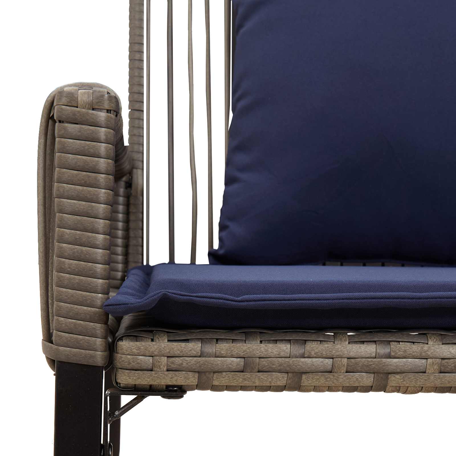 Bank Outdoor mit Kissen 4 pcs Schwarz und Cremeweiß Poly-Rattan