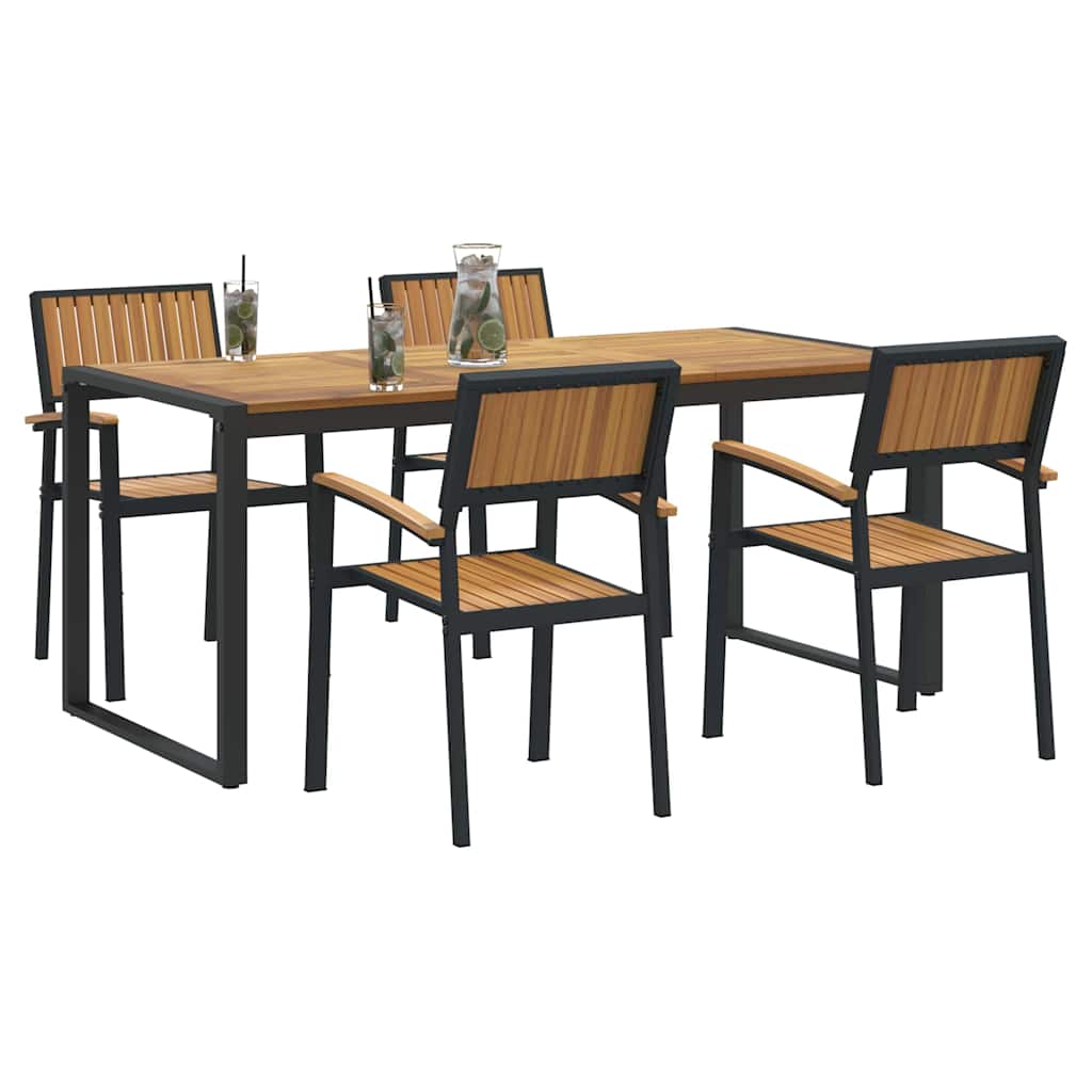 Garten Essgruppe 5 pcs Grau Massivholz Akazie