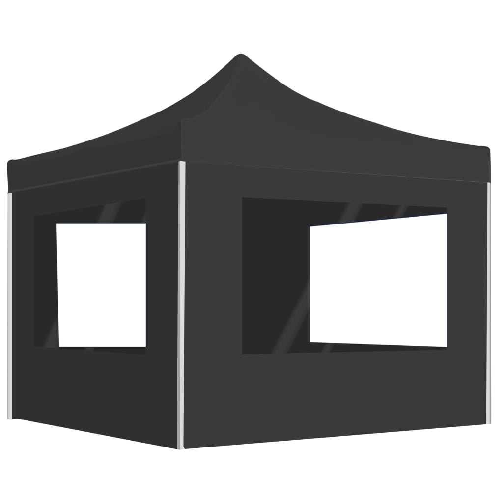 Profi-Partyzelt Faltbar mit Wänden Aluminium 3×3m Weiß