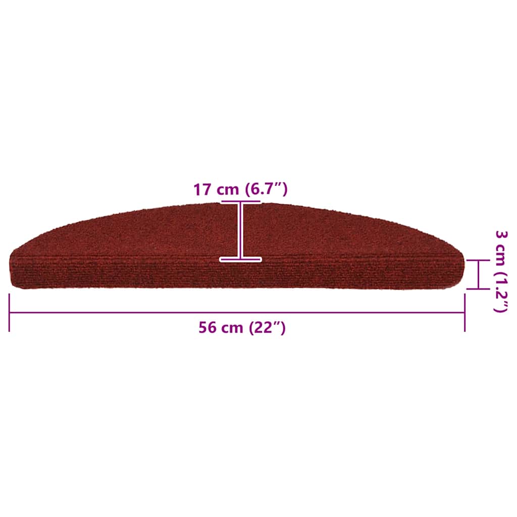 Stufenmatten Selbstklebend 15 Stk. 56x17x3 cm Hellbraun Halbrund