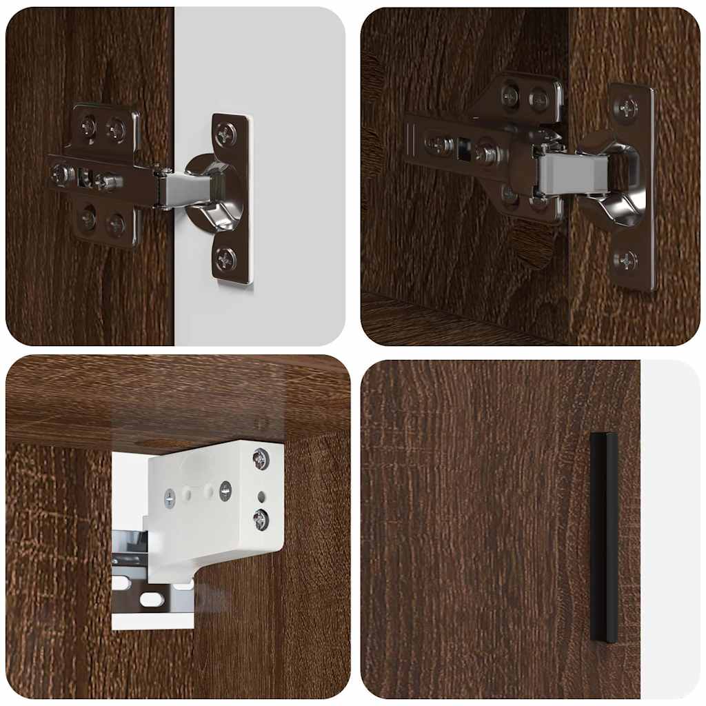 Badezimmermöbel-Set mit Tür 2 pcs Weiß Holzwerkstoff & Metall