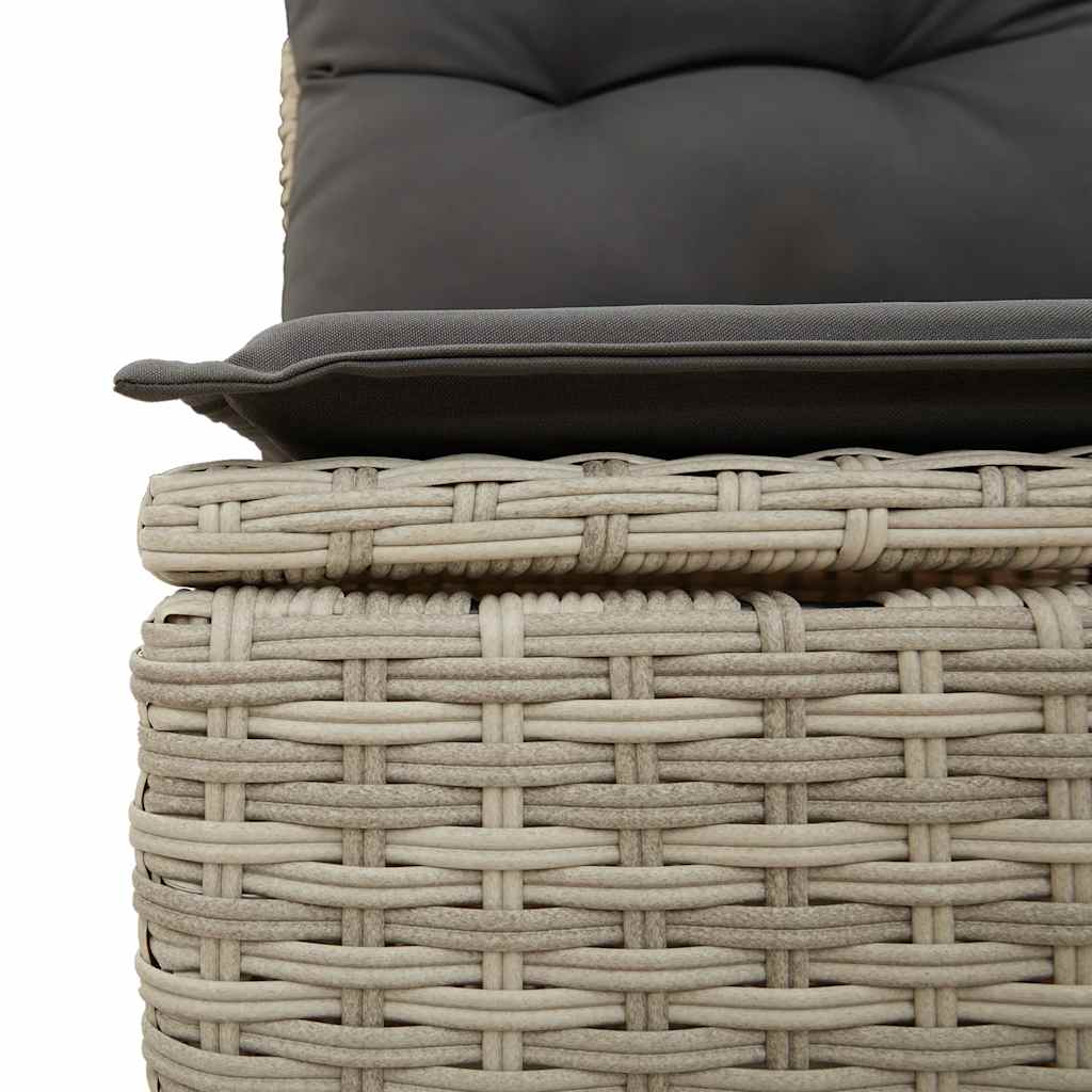 3-tlg. Garten-Sofagarnitur mit Kissen Schwarz Poly Rattan
