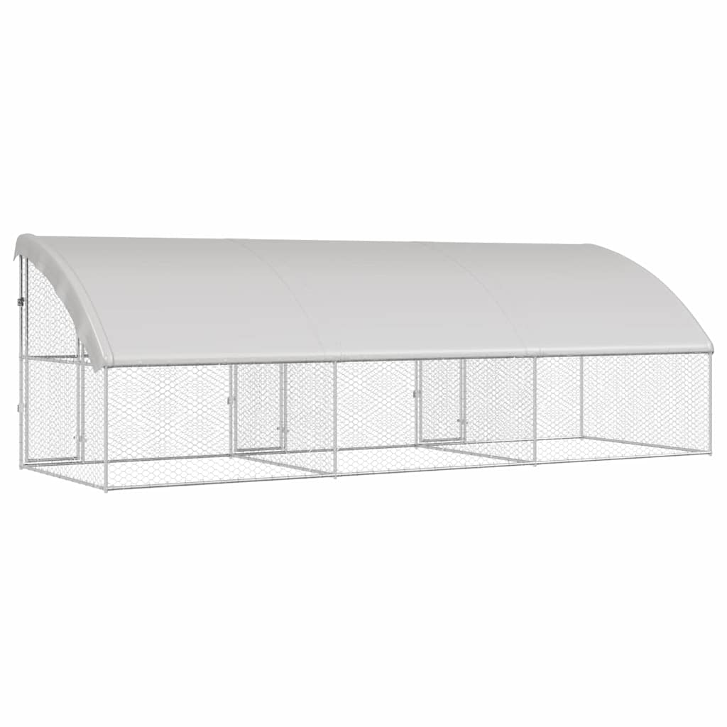 Hundekäfig 2 pcs Silber 4 x 2 x 2 m Verzinkter Stahl